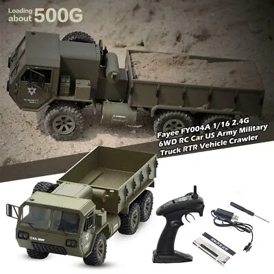 FY004A 1/16 2.4G 6WD RC Car Proportional Control US Army Military Truck RTR Toys • $167.31