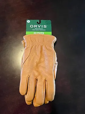 Orvis Men's Pebbled Leather Gloves Size Large Ultra Soft • $50