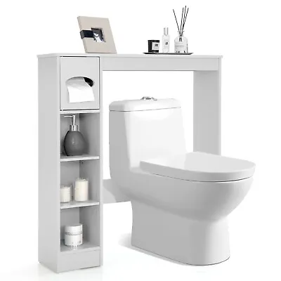 £35.99 • Buy Over-The-Toilet Bathroom Storage Cabinet Washing Machine Rack W/ Paper Holder