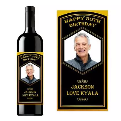 £2.95 • Buy Personalised Happy Birthday Champagne Wine Prosecco Bottle Label Name Age Photo 