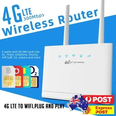 300Mbps WiFi 4G Unlocked LTE Modem Router VPN Wireless Internet Router &SIM Slot • $62.37