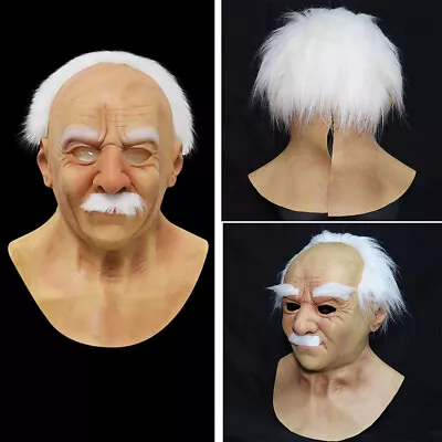 Halloween Realistic Old Man Masks Latex Cosplay Party Full Face Grandpa's Face • $28.99