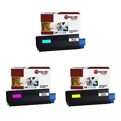 3Pk LTS C6100 CMY Compatible For Okidata C5550n MFP C6100dn Toner Cartridge • $74.99