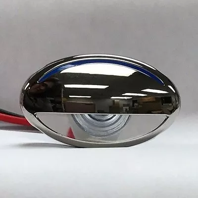 Marine RV LED Down Courtesy SMALL Light Blue Accent Stainless Bezel Clear Lens • $14.95