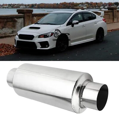 For Subaru WRX STI 3  Inlet Outlet Exhaust Muffler Resonator 12  Overall Length • $56.55