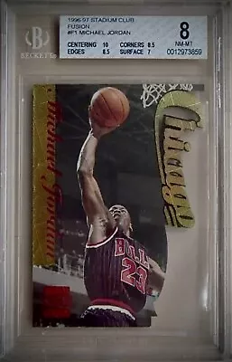 1996 Stadium Club FUSION MICHAEL JORDAN Foil DieCut #1 BGS 8 W/ 8.5 & 10 Nm MINT • $1199