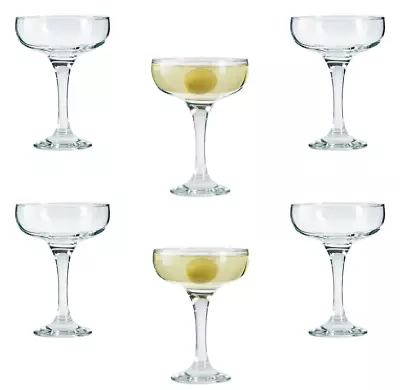 £17.95 • Buy Martini Cocktail Glasses. Champagne Coupe Saucers (Set Of 6).  200 Ml.