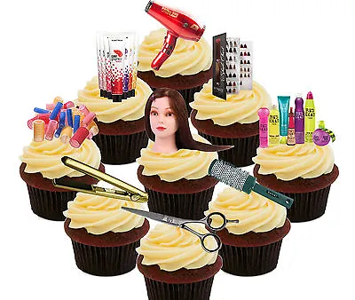 Hairdresser 36 Edible Cup Cake Toppers Fairy Decorations Birthday Hairdressing • £5.99