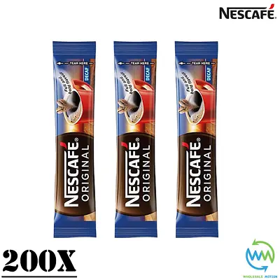 200 X NESCAFE Original DECAF Individual COFFEE Sachets CUP Instant Sticks SACHET • £18.99