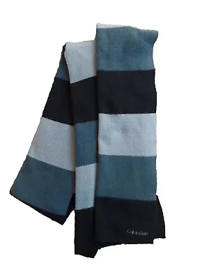 Calvin Klein Light Gray Dark Gray Black Striped Scarf Mens Womens Unisex 10.5  W • $5.32