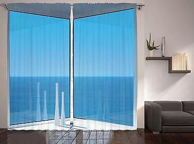 Ocean Decor A Window View From Modern Interior Decor Zen Art Curtain 2 Panel Set • $64.95