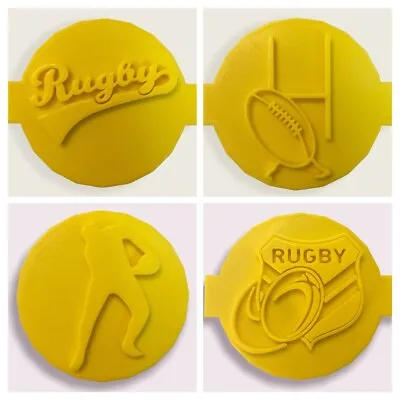 £3.99 • Buy RUGBY - BALL PLAYER POST ETC Fondant Icing Cupcake Cake Cookie Embosser Stamps