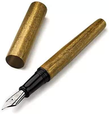 WANCHER World Tree Fountain Pen Verawood Select Wood Wooden Axis Nib F Yellow • $136