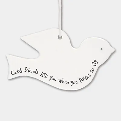 £4.99 • Buy East Of India Porcelain Hanging Bird Good Friends Sentimental Plaque Sign Gift