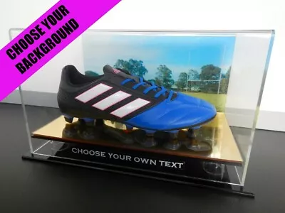 ✺New✺ Football Boot Gold Mirror DISPLAY CASE - Rugby Wallabies All Blacks Lego • $164.99