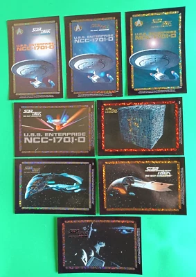 $7.99 • Buy 1996 Peninsula Vending Star Trek Stickers Lot Of 8 Ships Enterprise Borg Qube +
