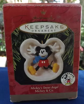 New Disney Hallmark Keepsake Mickey's Snow Angel Ornament 1997 NIB Mickey & Co. • $12.99