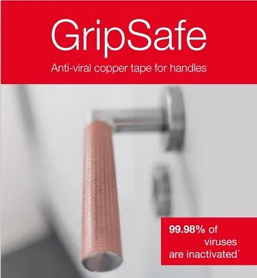GripSafe Copper Anti-viral Door Handle Cover Pack Of 2 Or 10 Self Adhesive • £14.50