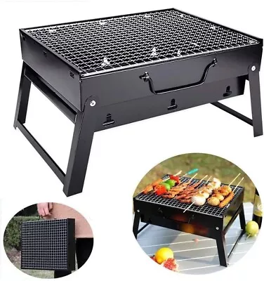 BBQ Barbecue Grill Portable Folding Charcoal Outdoor Camping Panic Stove Smoker • $23.99