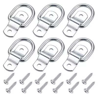6 Pack Tie-Down D-Ring Anchors 1/4 Heavy Duty Iron Bolt On Trailer Tie Downs • $14.69