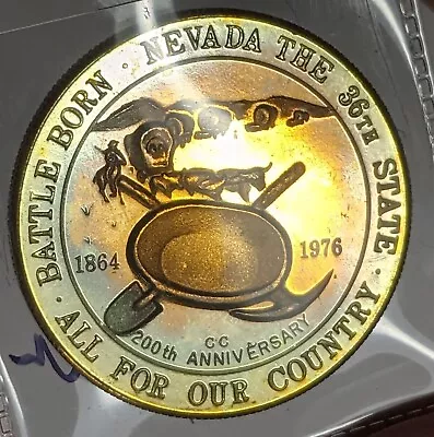 Beautiful Toned ~ 1976 CC Nevada Bicentennial Medal - Carson City Mint  • $24.29