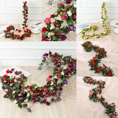 8ft Artificial Flower Silk Peony Leaf Garland Vine Ivy Home Garden Wedding Decor • $5.99