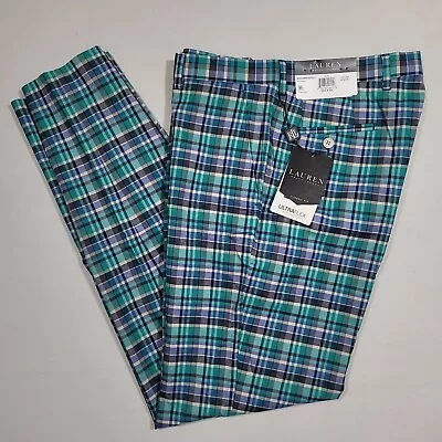 Lauren Ralph Lauren Green Madras Plaid Dress Pants Mens 32 X 32 Classic-Fit $125 • $27.20