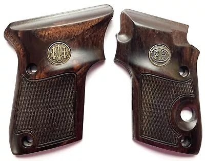 Beretta 32 Tomcat Grips /  Beretta 21 Bobcat Grips Walnut Checkered Medallions • $75