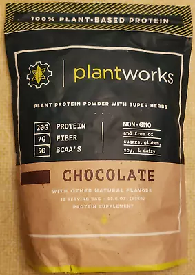 PLANTWORKS - Plant Protein Powder - CHOCOLATE - 23.8 Oz - NON GMO - Exp 9/2024 • $36.99