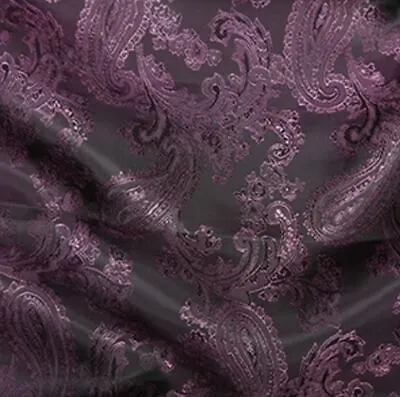 Paisley Jacquard Polyviscose Upholstery Dress Lining Fabric Two Tone • £5.75