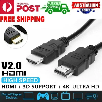 $6.88 • Buy Premium HDMI Cable 4K 2160p 1080p 3D High Speed With Ethernet HEC ARC V2.0