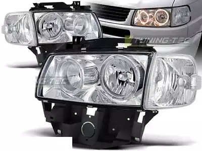 $323.02 • Buy Headlights For VW T4 96-03 BUS Angel Eyes Chrome WorldWide FreeShip US LPVW27 XI