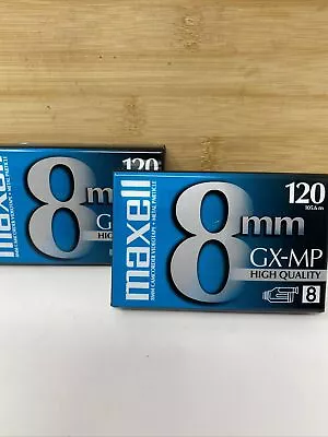 2 MAXELL 8 Mm GX-MP Camcorder Video Tapes 8mm 120 High Quality New Sealed • $18.90