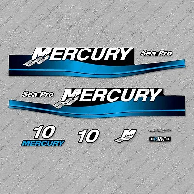 Mercury 10 Hp Two Stroke Sea Pro 1999-2006 Outboard Engine Decals Sticker Set • $44.99