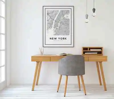 New York Map Manhattan Poster Choose Your Size • $15.36