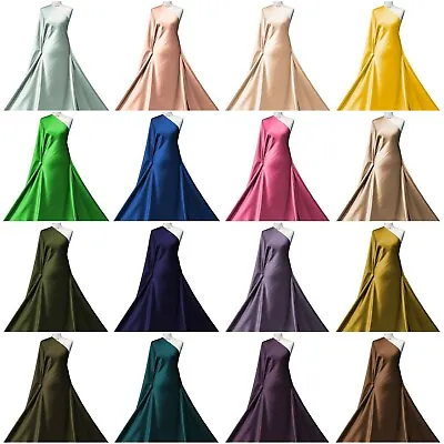 £1.25 • Buy Stretch Satin Fabric Premium Quality 2 Way Stretch Bridal Dressmaking Material 
