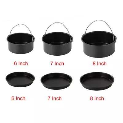 2pcs/set Pizza Pan Cake Barrel Round Air Fryer Accessories Non Stick For Gourmia • $28.66