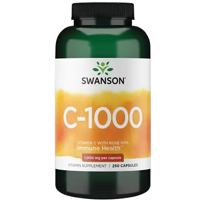 Swanson Vitamin C With Rose Hips Capsules 1000 Mg 250 Count • $17.29