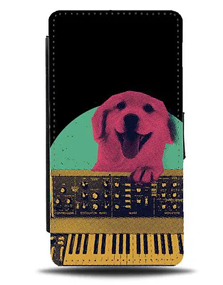 Funny Dog Playing Piano Flip Wallet Case Keyboard Player Key Board Music M255 • £19.99