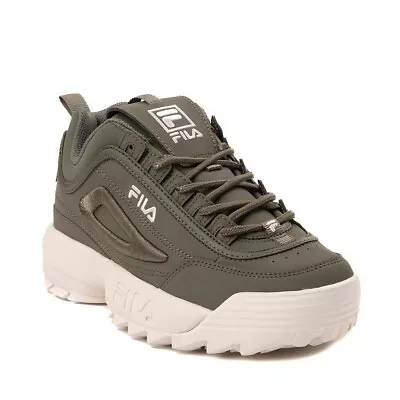 Womens Fila Disruptor 2 Premium Athletic Shoe - Dusty Olive / Turtledove • $79.99