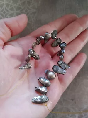 Vintage Loose Beads Qty 18 Cultured Baroque Pearls Light Gray • $44.99