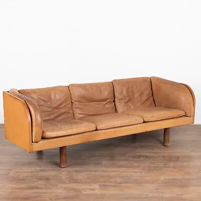 Mid Century Modern Three Seat Sofa With Curved Arms Denmark Circa 1960 • $5125