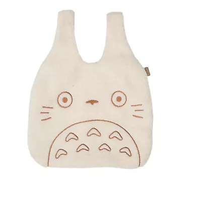 Totoro Tote Bag White Fluffy My Neighbour Studio Ghibli Plush Feel Carrier Bag • £11