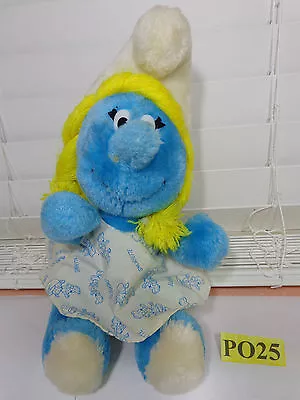 Vintage Smurf Smurfette Plush 1981 Wallace & Berry Co. Korea Shredded Clippings • $6.99