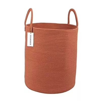 Cotton Rope Laundry Basket Hamper For Clothes Woven Storage Regular Rustic • $44.59