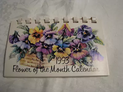 Vintage 1993 Flower Of The Month Calendar 3-1/2  X 5-1/2  • $5