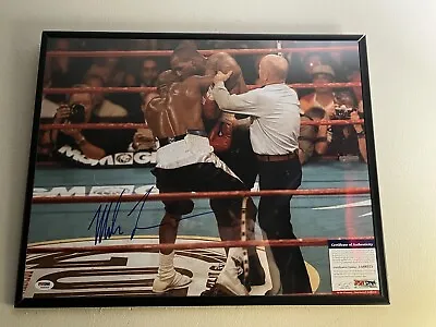 Framed Mike Tyson Signed 16x20 Photo (PSA). Notorious Tyson Vs Holyfield Fight. • $179.99