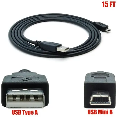 15FT USB 2.0 A Male To Mini 5 Pin B Male Data Sync Charging Cable Cord Adapter • $14.60