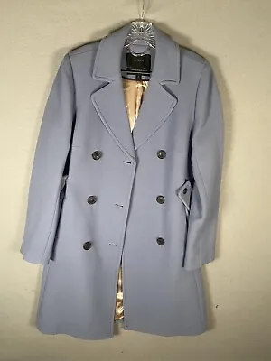 Jcrew Classic Lady Day Coat In Italian Double-cloth Wool Thinsulate Blue Size 12 • $104.99