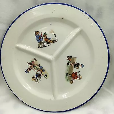 Vintage Child's Divided Plate Czechoslovakia Children BOY GIRL NURSERY CUTE! • $17.05